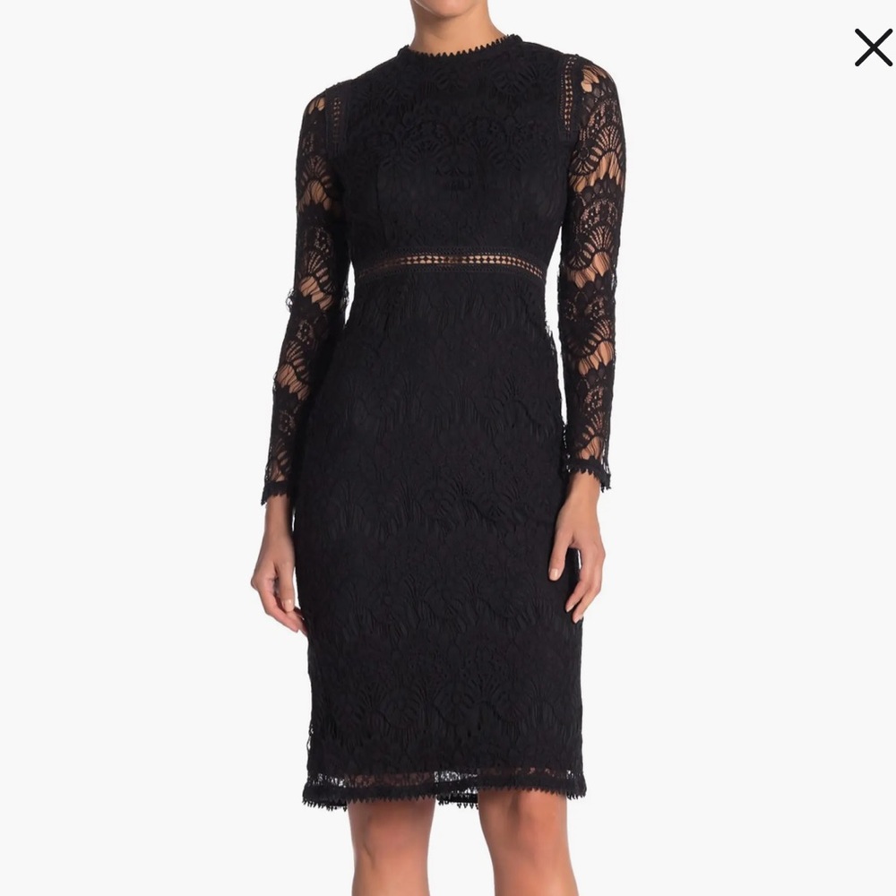 Love By Design Black Lace Pencil Dress Small S
